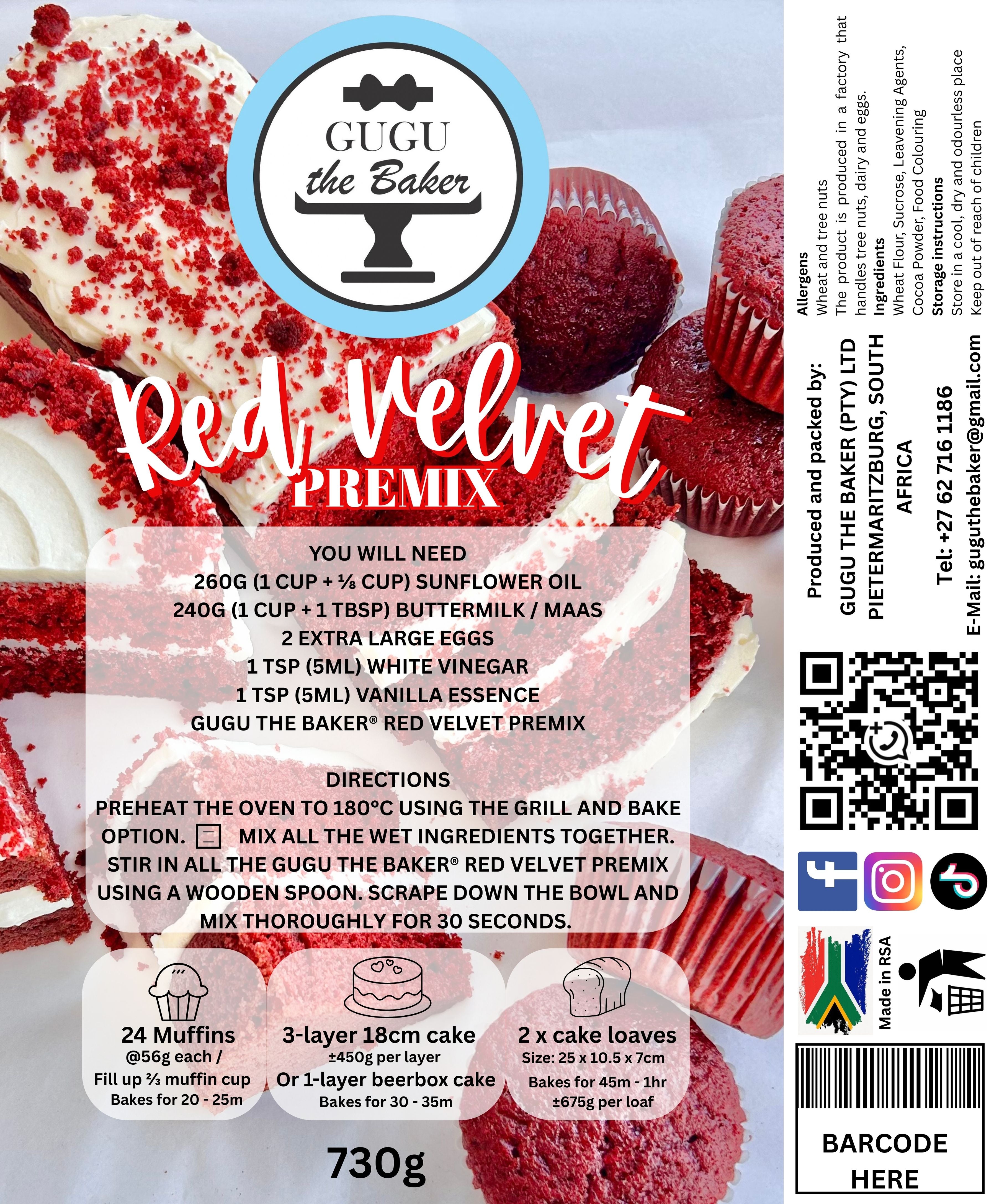 730g Red Velvet Premix