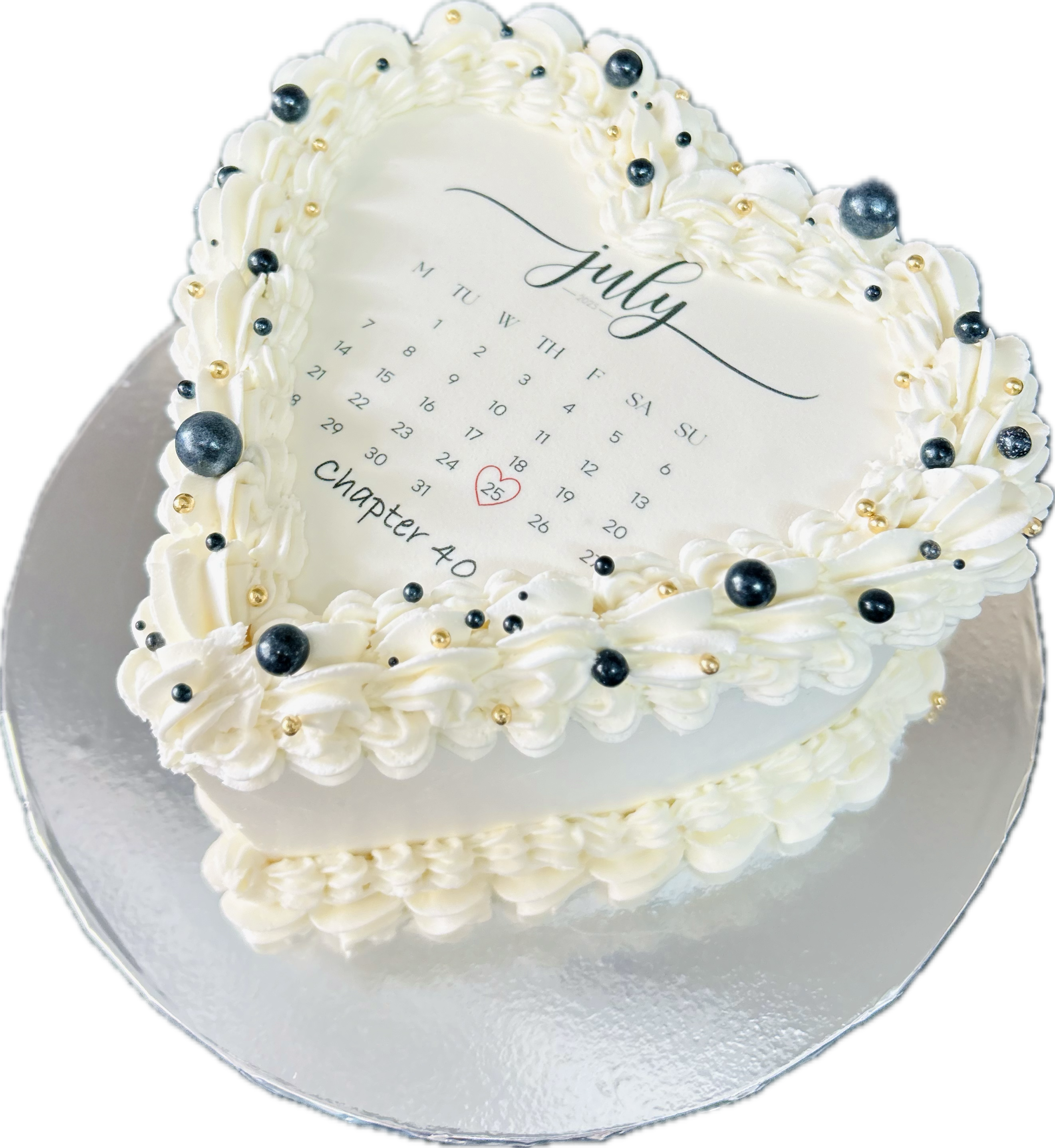 3-layer heart shaped celebration cake