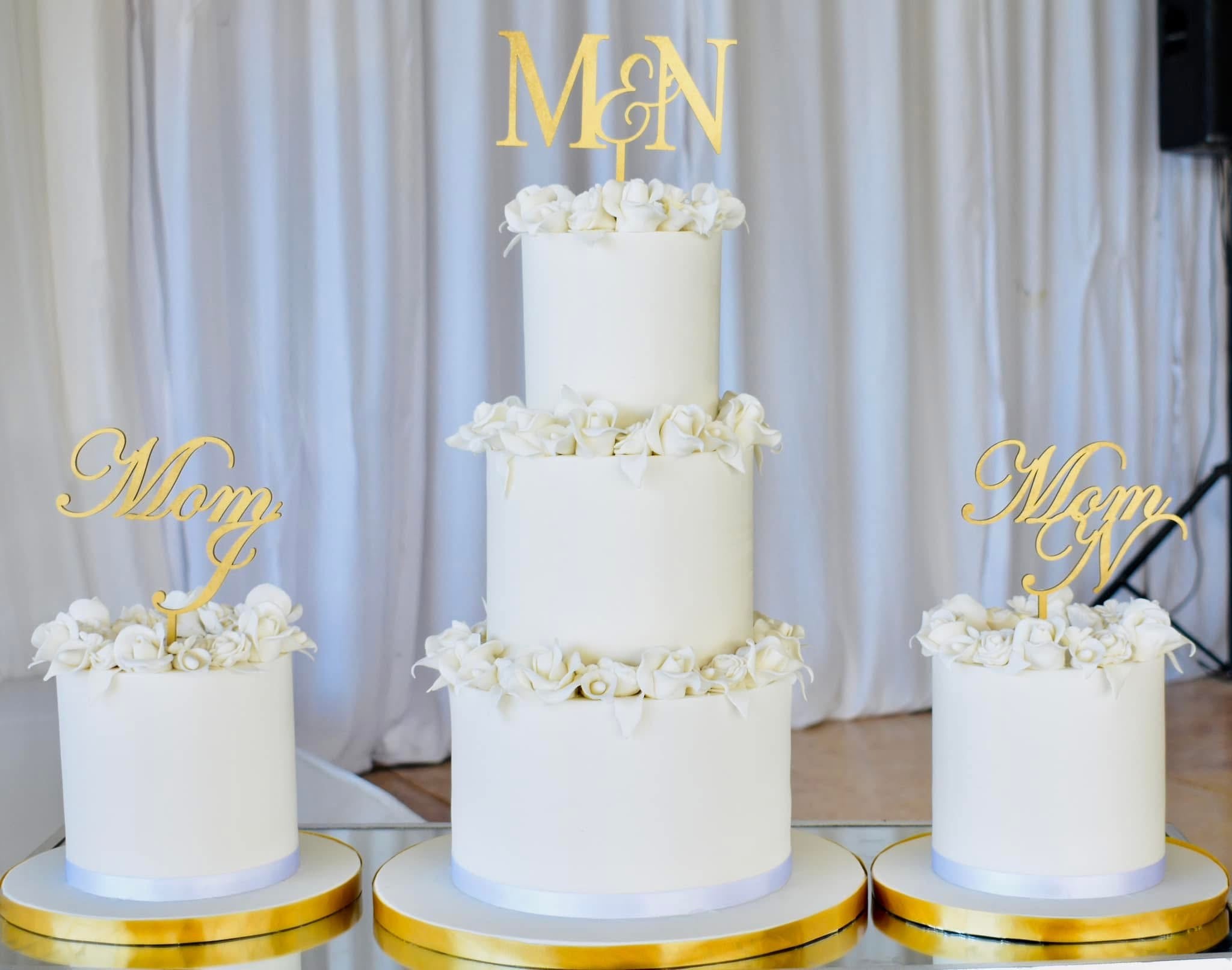 White-on-white Sugar Flower 5 Tier Wedding Cake