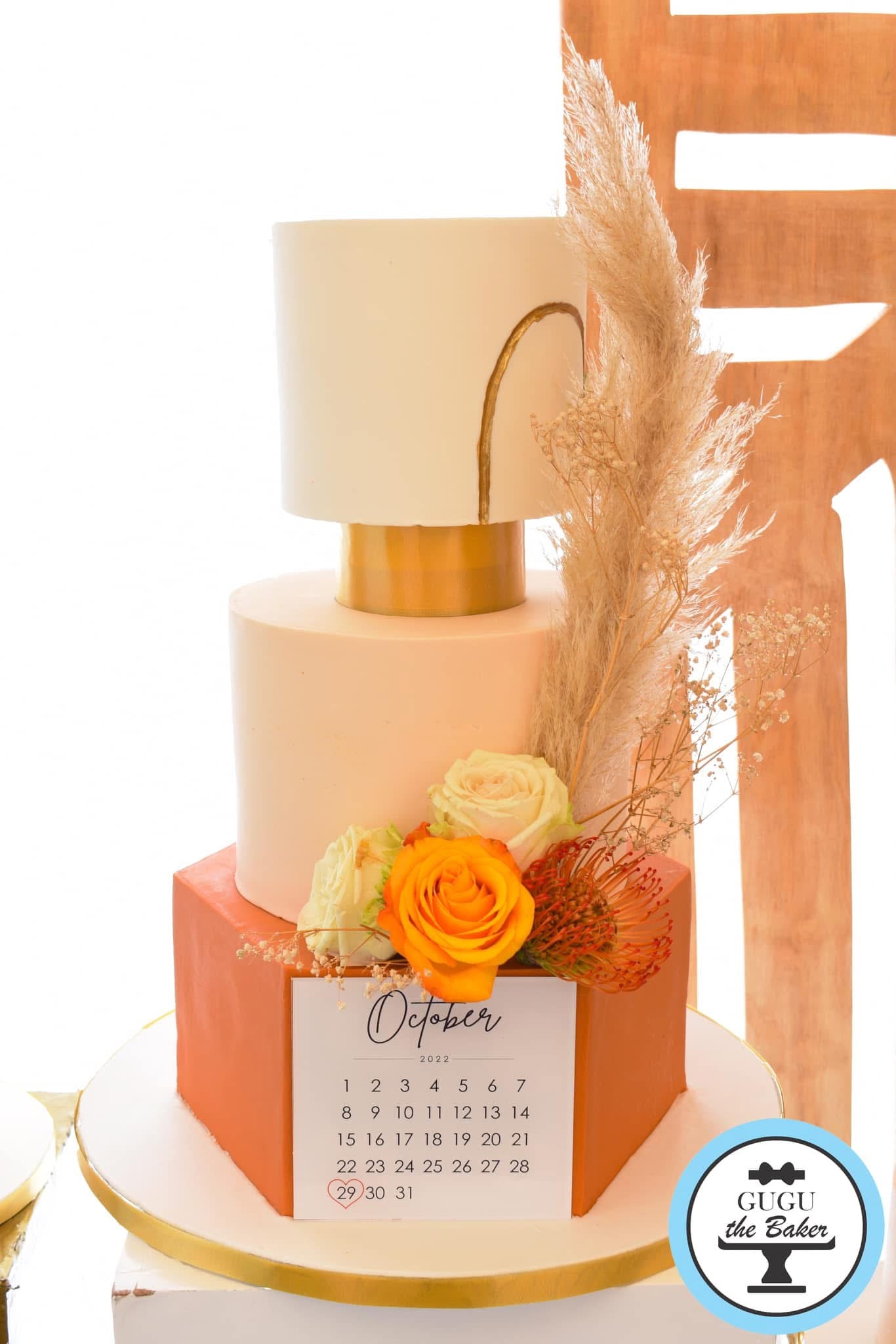 Bohemian Themed 3 Tier Wedding Cake