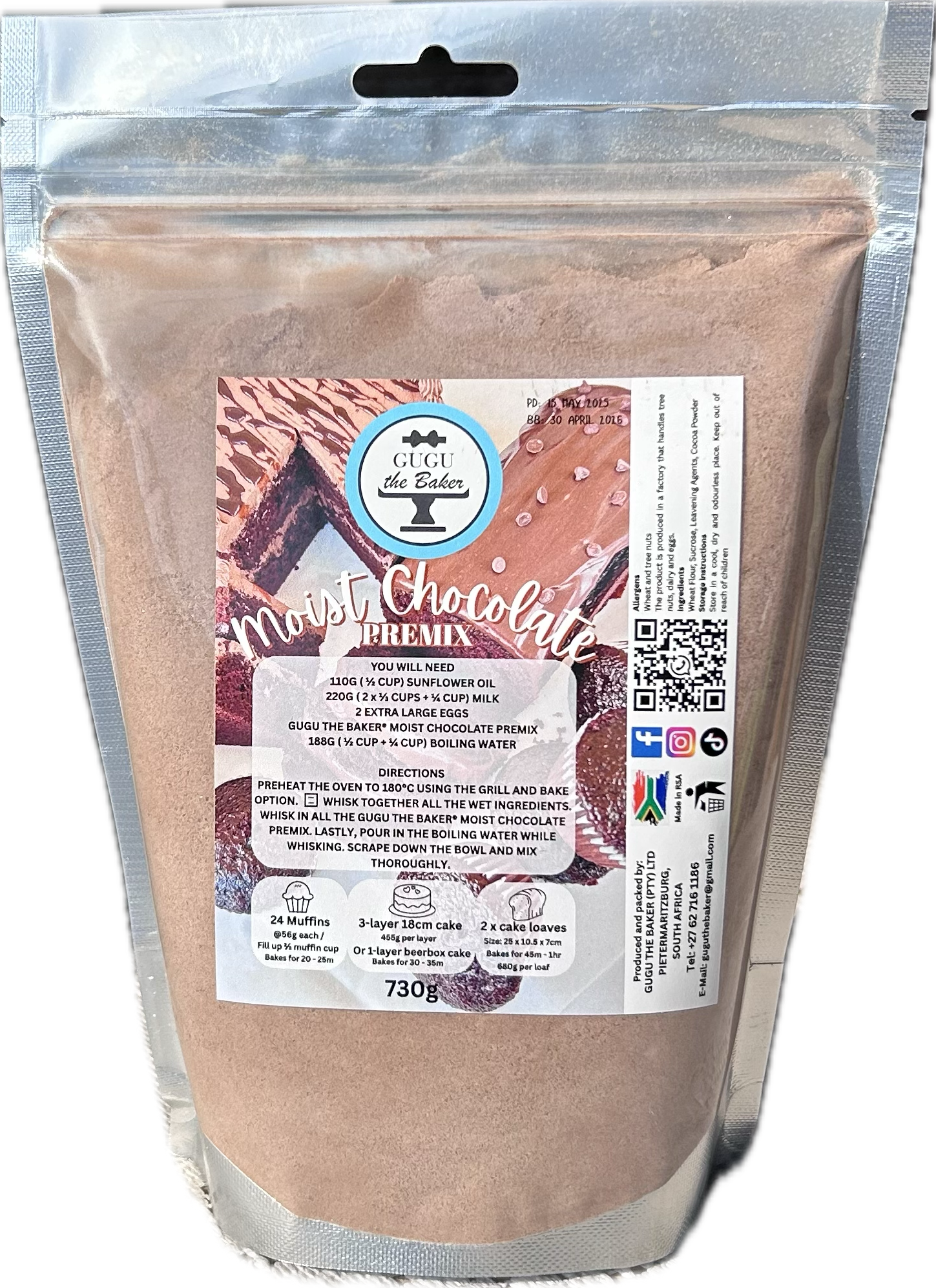 730g Moist Chocolate Cake Premix