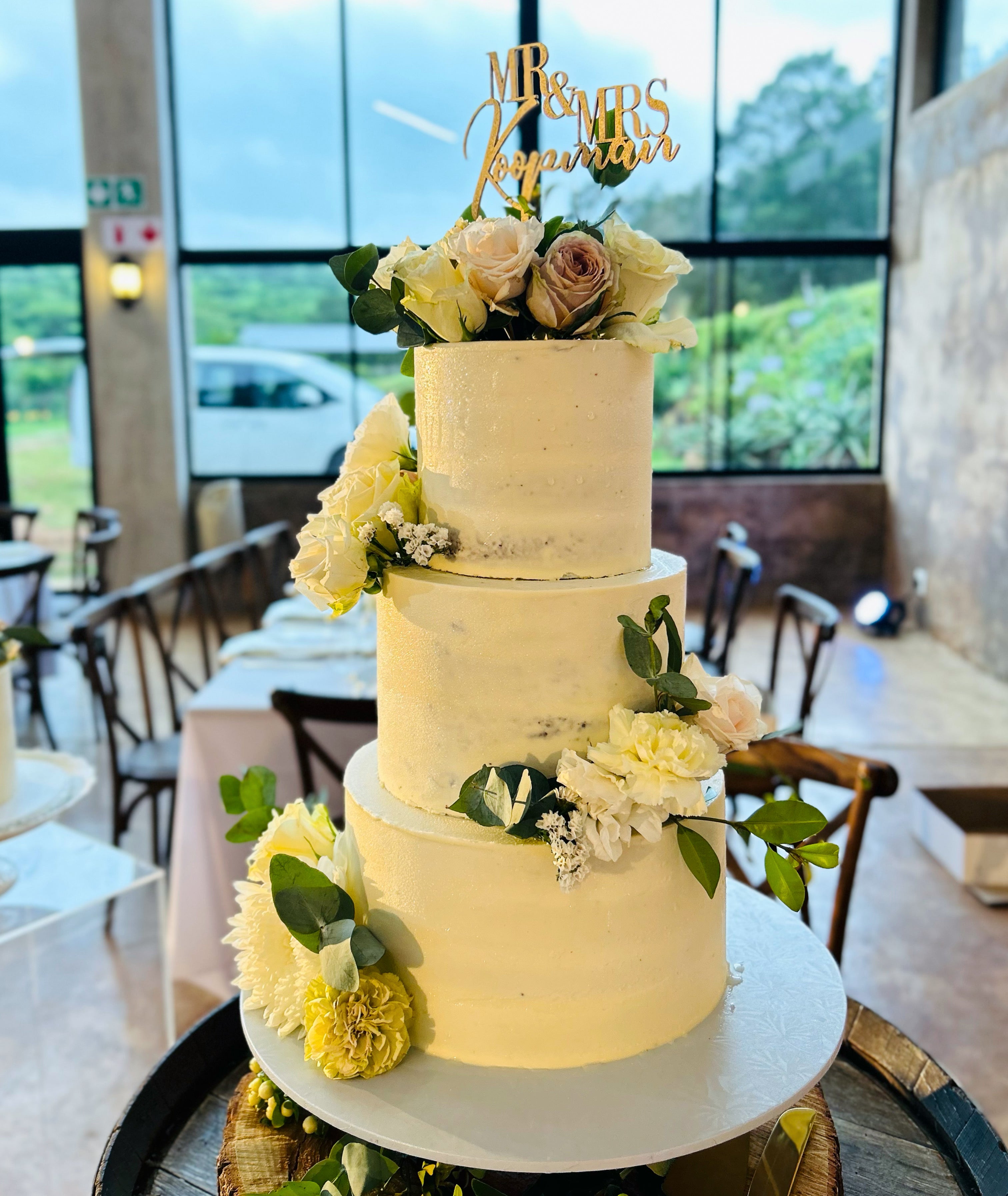 3 Tier Naked Wedding Cake