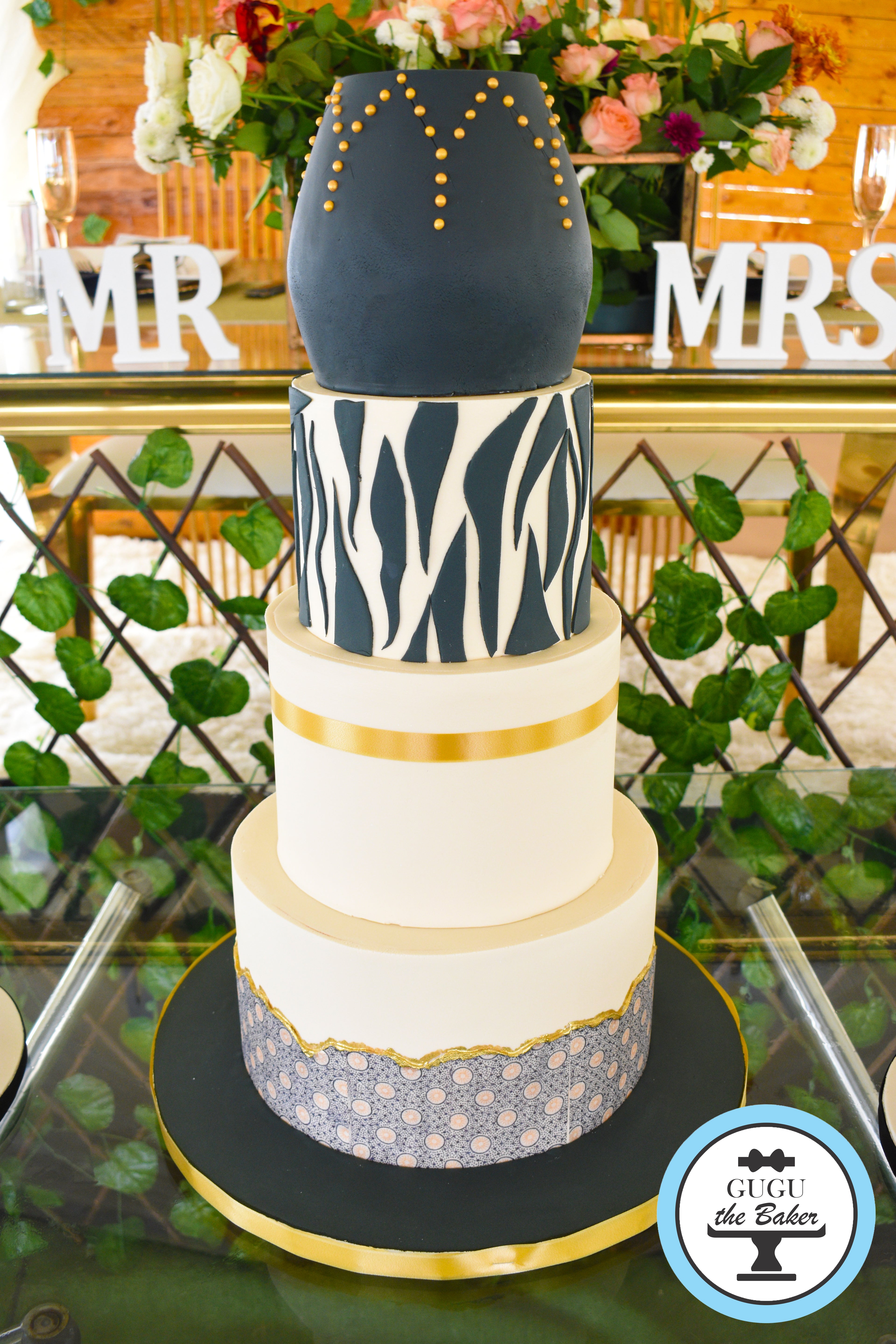 4 Tier African Wedding Cake
