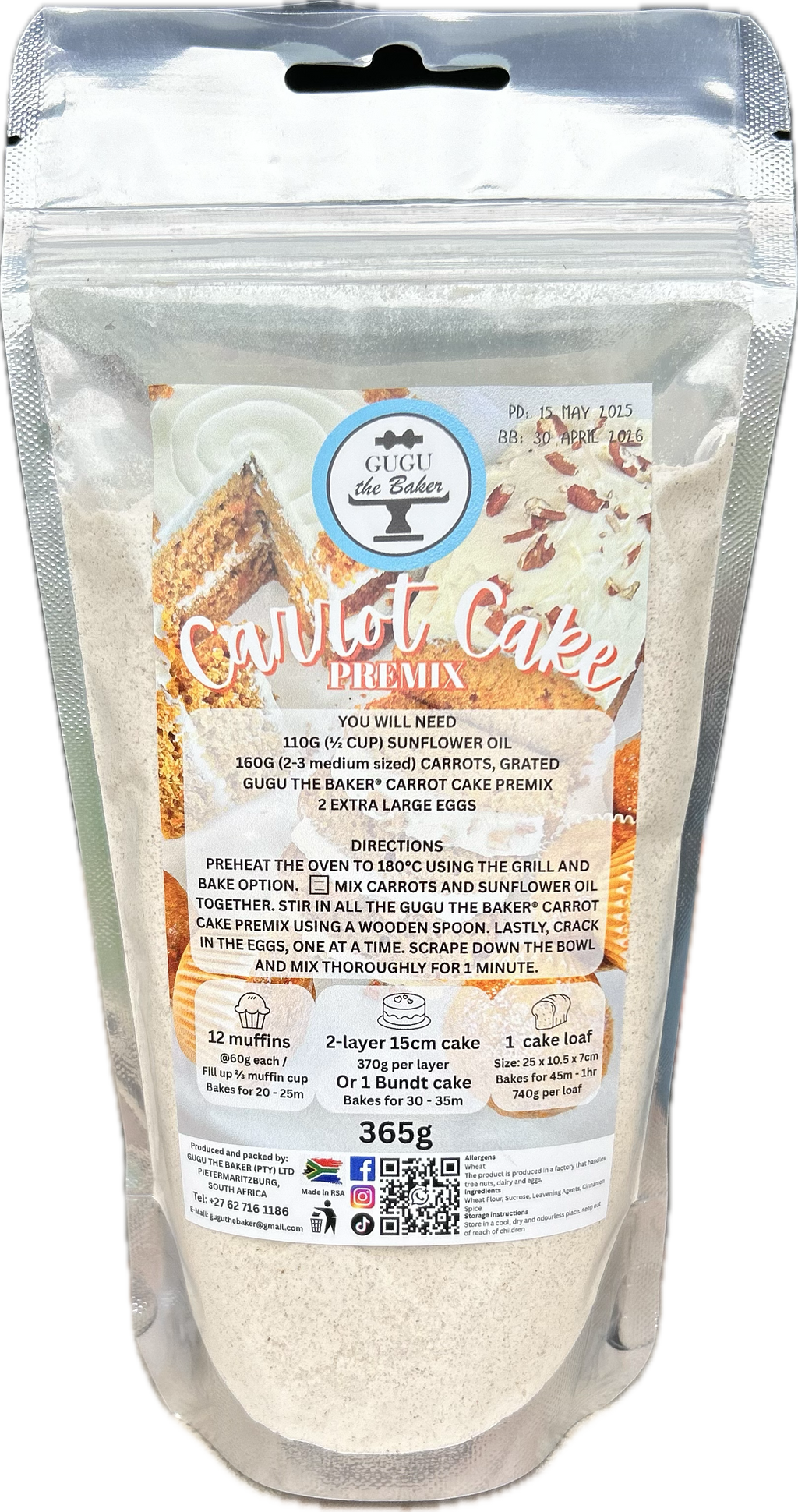 365g Carrot Cake Premix