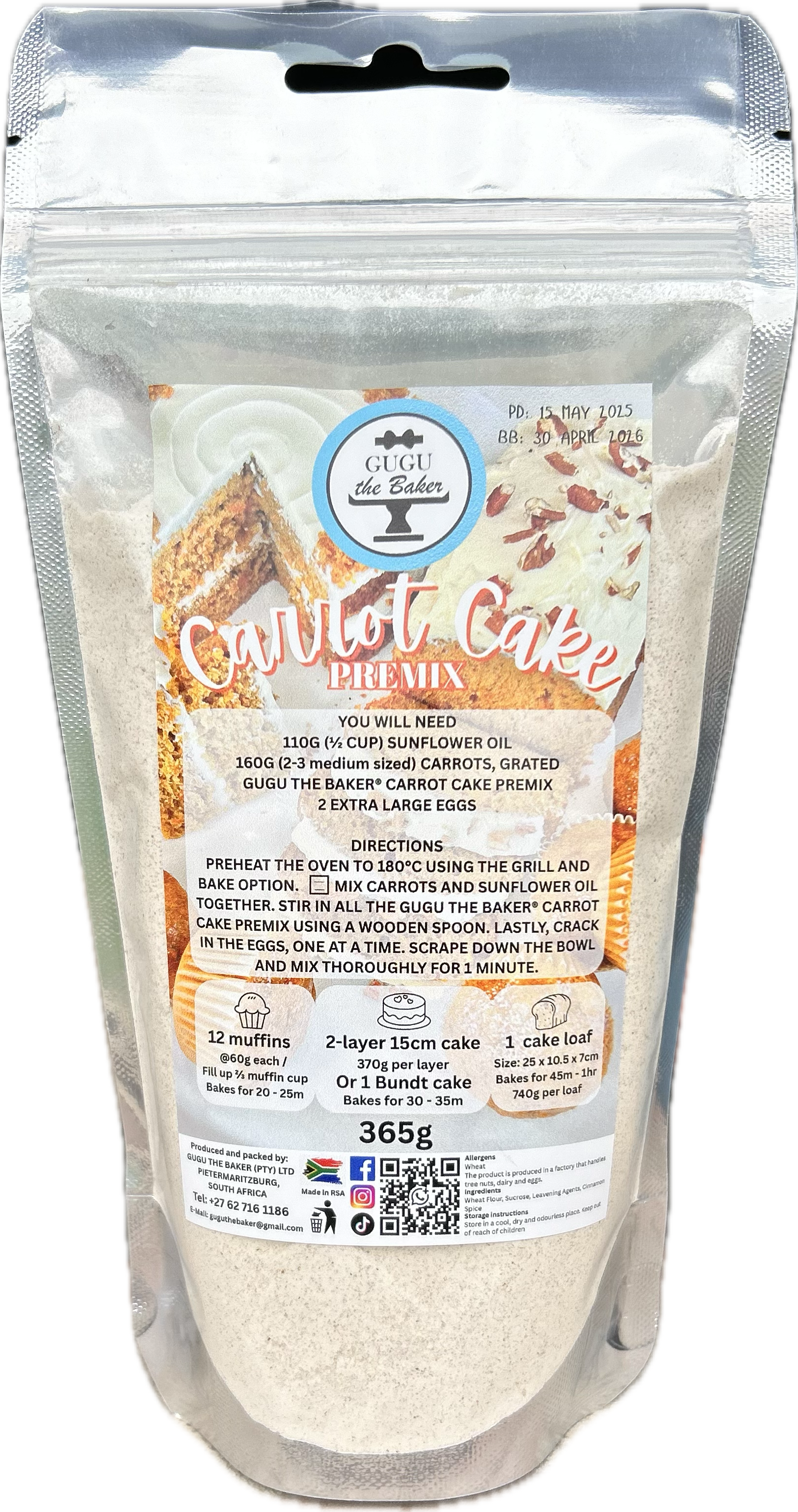 365g Carrot Cake Premix