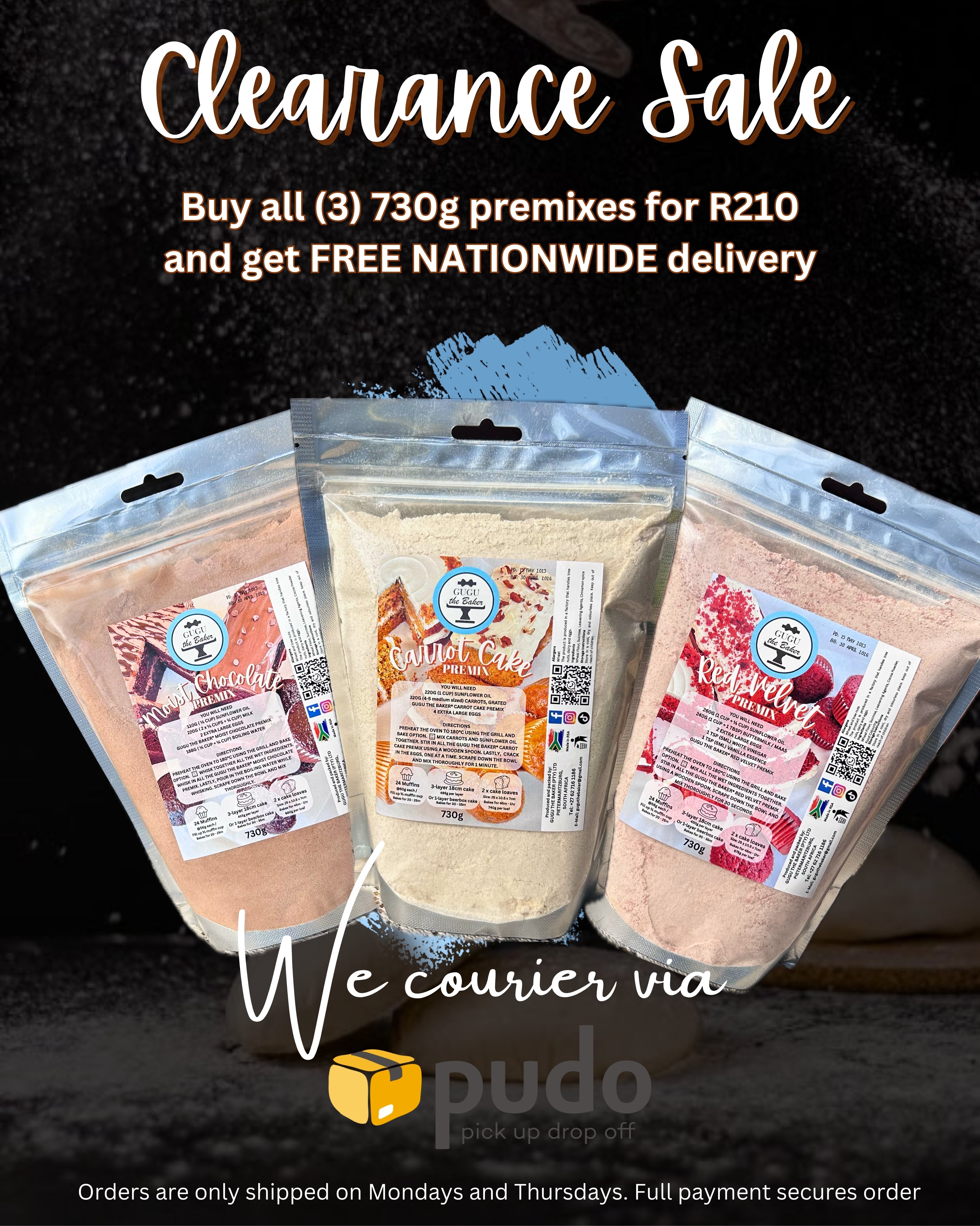 3 x 730g Premixes (All flavours)