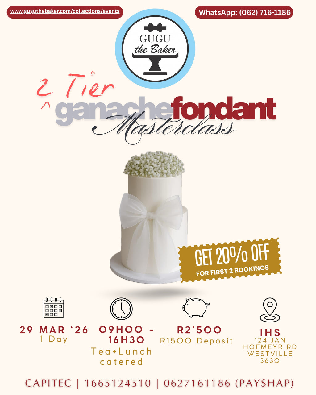 2 Tier Ganache|Fondant Masterclass
